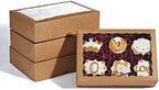 50PCS 10 x 7 x 2.5 inches One Piece Brown Bakery Boxes, Cookie Boxes, Natural Kraft Brown Strawberry Boxes with Display Window by JCXPACK