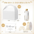 Maitys 24 Set Welcome Boxes for Wedding Guests 9x6x6 Gable Boxes, Beige - Image 2