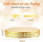 Wenqik 16 Inch Gold Cake Stand Set Metal Round Cupcake Dessert Stand - Image 2