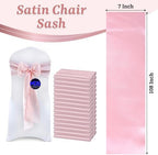 MDS® Pack of 25 Satin Chair Sashes for Wedding & Events – Blush Pink - Image 3