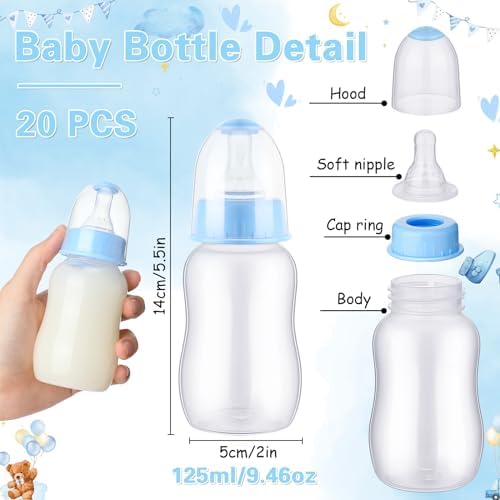 TrelaCo 20 Pcs Bottle Chug Game, Cute Bear Baby Shower Favors, Blue - Image 3