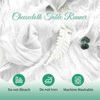 White Boho Cheesecloth Table Runner 12 Pack 17x108 Inch Sheer Gauze - Image 4