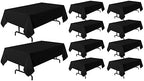 sancua 10 Pack Black Tablecloths 60x102 Inch for 8 Feet Rectangle Tables by sancua