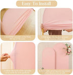 Dusty Pink Arch Backdrop Cover 7.2FT 6FT Wedding Arch Covers Spandex Fitted Fabric Backdrop Curtains Double-Layer Wrinkle Free Arch Covers Stretchy Backdrop for Party Baby Shower Birthday Decoration - Image 5