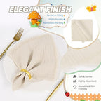 Showgeous 30 Pack Natural Cloth Napkins with Fringe, 16x16 inch 100% Cotton - Image 3