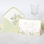 Crisky Green Floral Wedding Thank You Cards with Envelopes & Stickers From Mr & Mrs, 100 Pack Gold Foil Eucalyptus Leaves Thank You Greeting Note Cards Bulk for Bridal Shower - Image 5