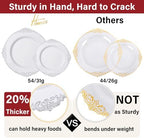 Hioasis 210 Pcs White Silver Plates for Party - Image 3
