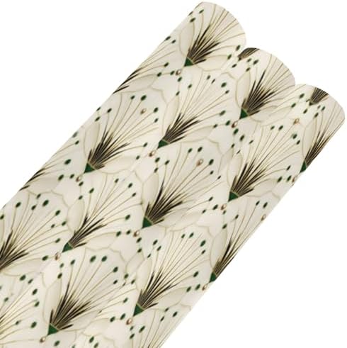 pnyoin Merry Christmas Wrapping Paper Roll,Nocturnal Fan Glow Art Gift Wrap Perfect for Xmas,Birthday,Weddings, Brides, Holidays, Baby Showers，58 x 23 inches,3 Roll - Image 6