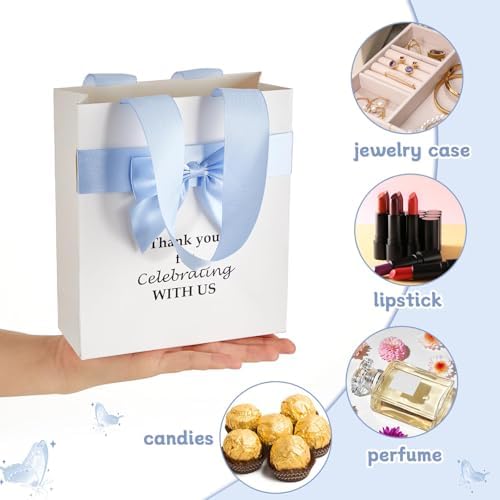 party greeting 50Pcs Wedding Gift Bags for Bridal Shower Bulk with Bow - Image 4