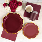 350Pcs Burgundy Paper Plates and Napkins Party Supplies for 50 Guests - Image 7