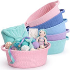 LemonRoad 5 Pcs Pink and Blue Mermaid Empty Gift Basket with Handle 9x6x5'' by Unknown