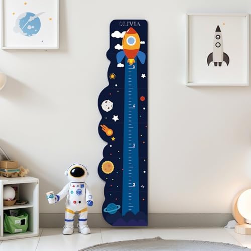 Custom Name Wood Wall Height Chart for Kids Growth Tracking - Image 2