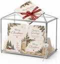 Wedding Glass Card Box with Slot and Lock, 10.2 x 6 x 8 Inch, Small Silver Geometric Cards Holder for Birthdays Party Reception, Wishing Well - Slot Length 6.3'' (Glass Box Only) by Unknown