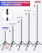 Backdrop Stand 10 x 8 Ft (WxH), 7 Widths Adjustable Background Stand - Image 3
