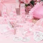 Funnymoom 50 Sets Pink Bow Party Favors Coquette Shot Glasses Birthday Party Decorations Acrylic Clear Gifts Thank You Tags with Organza Bags for Women Bridal Shower Wedding Bachelorette Supplies - Image 6
