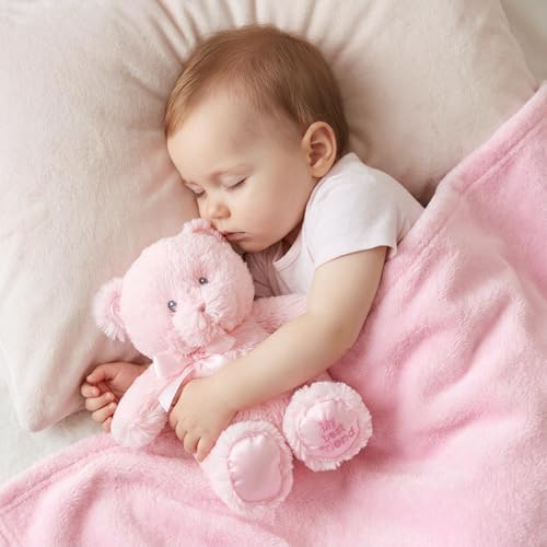 iAOVUEBY Baby Shower Gifts Basket, Baby Girl Gifts & Newborn Essentials Infant First Mileston Keepsakes Blanket Cloths Toy, All-in-One New Baby Girl Gift Set Basket - Image 3