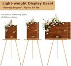 VISWIN Upgraded 63" Gold Wooden Easel Stand for Sign, Tripod Easel for Wedding Sign Stand, Welcome Board, Poster, Picture, Canvas Art Easel Floor with Tray for Display & Painting - Image 2