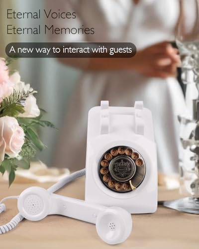 Audio Guest Book Wedding Phone, Retro Audio Guestbook (White) - Image 6
