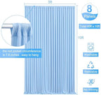8 Panels Baby Blue Backdrop Curtain for Baby Shower Parties Wrinkle Free Light Blue Curtains Backdrop Drapes Fabric Decoration for Birthday Party Photography 40ft x 10ft - Image 5