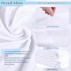 Kesfey 4 Packs White Table Cloths Rectangle 70 x120 inch Washable Polyester Fabric White Tablecloths for 6-8 Ft Tables Stain and Wrinkle Resistant Reusable Table Covers for Parties Wedding Banquet - Image 3