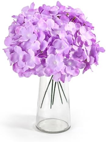 Auihiay 204Pcs Purple Hydrangea Artificial Flowers Bulk - Image 2