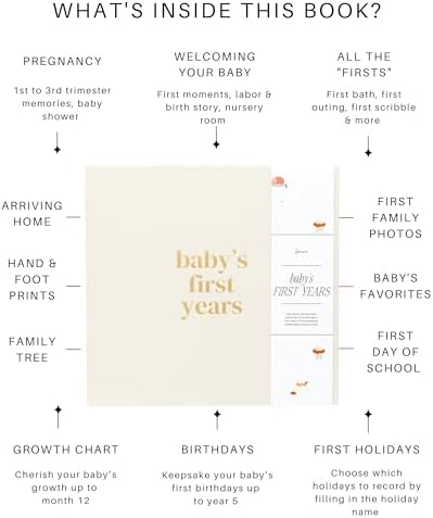 Lamare Baby First Year Book – Keepsake Baby Memory Book and Baby Scrapbook - Image 7