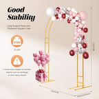 7.2ft Metal Wedding Arch, Freestanding Balloon Arch Backdrop Arch Stand, Garden Lawn Arch, Indoor Outdoor Party Decoration for Weddings, Birthday Parties, Commercial Events,Load 22lbs (Gold) - Image 5