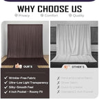 10x14ft Brown Backdrop Curtains for Wedding Party, 2 Panels 14 ft Long Back Drop Cloth, Wrinkle-Free Polyester Drapes for Birthday, Baby Shower, Stage Photography Background - Image 4