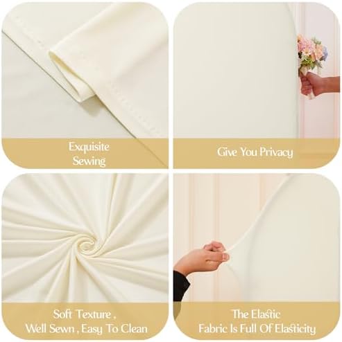 Beige Arch Backdrop Cover 7.2ft 6.6ft 6ft Arch Cover Set of 3 Arch Covers Stretchy Backdrop for Wedding Party Baby Shower Birthday Photography Spandex Arch Stand Covers Backdrop Curtains Decor - Image 6