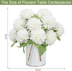 6 Set Pre-Made Flower Table Centerpieces - Ivory White - Image 2