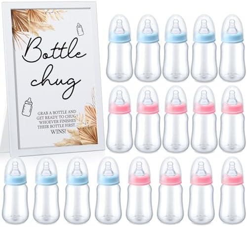 Roowest Bottle Chug Baby Shower Games Favors, Pink, Blue, Boho by Roowest