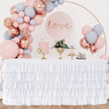 White Tulle Table Skirt 9ft Tutu Table Skirt For Rectangle Table Birthday Party Decorations Baby Shower Girls Parties Cake Dessert Table Decorations Ruffle Table Skirting by Jevix