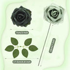 100 Pcs Artificial Foam Rose Flower Faux Bouquet Wedding Fake Rose Gift for Mother's Day Women DIY Bridal Shower Party Table Birthday Home Spring Decor (Shades of Emerald) - Image 2