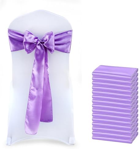 MDS® Pack of 200 Satin Chair Sashes for Wedding & Events – Lavender by MDS