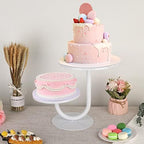 2 Tier Cake Stand, Metal Cupcake Stand Dessert Display Trays of 10/8 Inch, Tall Cake Stand for Wedding, Baby Shower, Home Decor, Throw Events and Parties (White) - Image 5
