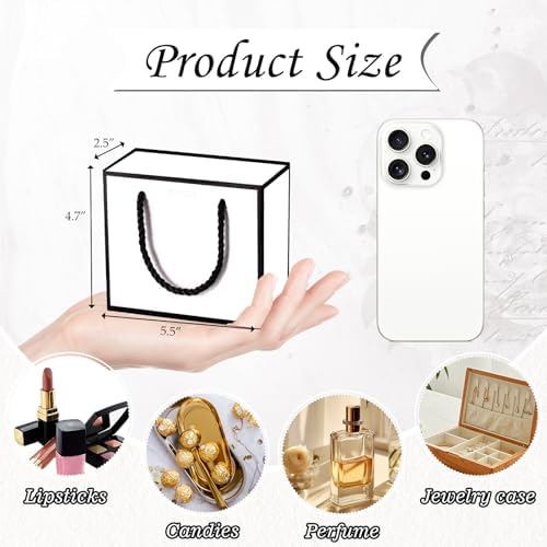 EQOREIIN 50 PCS Small Gift Bags with Handles, 5.5x 2.5x4.7 Inches Mini Bag - Image 4