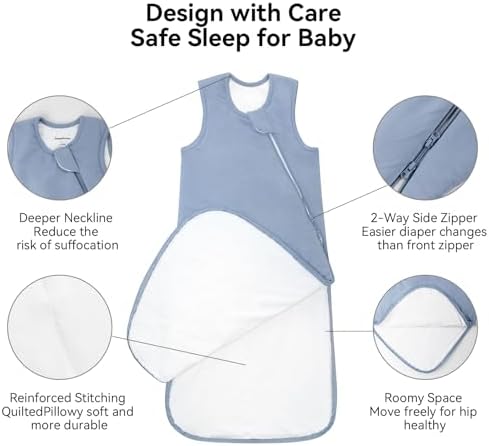 BubblePanda Rayon Made from Bamboo Sleep Sack 0-6 Months Newborn 1.0 Tog - Image 3