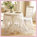 Lounsweer Apricot Wildflower Table Runner 10ft Embroidery Tulle - Image 2