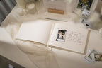 Cream Guest Book (2025) - 9.5 x 7 Real Linen Hardcover Guestbook for 2025 Wedding Ceremony Reception Signin Book, Table Decor, 140 gsm Blank Archival Paper with No Lines, 120 pages, Small Size - Image 4