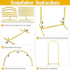 Metal Arch Stand and Cover Set,1 Ivory Spandex Fitted Backdrop with 1 Gold Wedding Arched Stand Frame for Parties Birthday Baby Shower Bridal Banquet Decoration (6FT) - Image 5