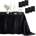 6 Pack Square Satin Table Cover, 52 x 52 Inches, Black by Counfeisly