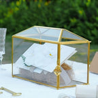 12.6" x 5.9" x 9" Wedding Cards Box with Slot and Lock, Glass Card Holder for Party Reception, Centerpiece, Home Decorative, Gold (Glass Box Only) Slot Length 7.3 Inches - Image 5