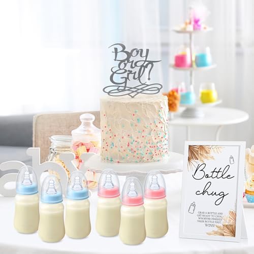 Roowest Bottle Chug Baby Shower Games Favors, Pink, Blue, Boho - Image 5