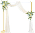 Wedding Arch Backdrop Stand Square 6.6FTx6.6FT Gold Metal Balloon Arch Stand Garden Arbor Backdrop Frame for Wedding Birthday Party Baby Shower Photo Booth Background Decoration by JEBUTU