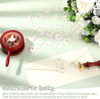 Qilery 100 Pcs Wax Seal Stickers Baby's Breath Floral Wedding Seals, White - Image 3
