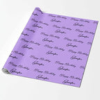 MyPupSocks Personalized Photo Wrapping Paper, Happy Birthday with Name Purple Custom Funny Name Wrapping Paper Roll for Boys Girls Baby Shower Wedding Anniversary Birthday Gift 58x23 Inch 5 Rolls - Image 2