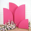 Efavormart Set of 4 Fuchsia Spandex Half Moon Arch Covers, Custom Fit Chiara Backdrop Slipcovers 2.5ft-7ft for Bold Barbie-Core Parties and Branding Activations by efavormart