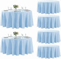 Fokitut 6 Pack Round Tablecloth, 108 Inch, Stain Resistant and Wrinkle Polyester Table Cloth, Fabric Table Cover for Kitchen Dining, Wedding, Party, Holiday Dinner-Blue Mist by Fokitut