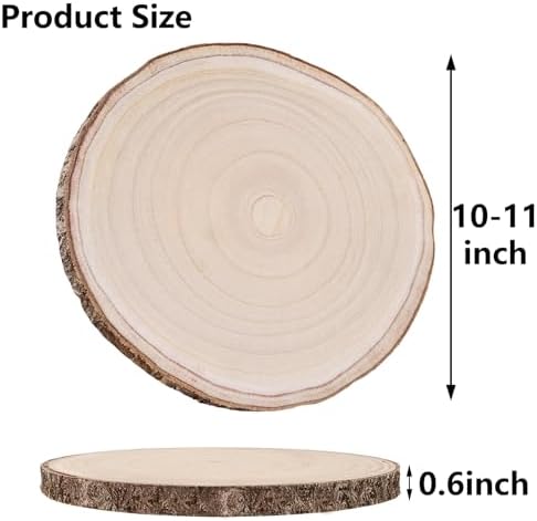 10 Pcs Natural Paulownia Wood Slices 10-11 Inches, for Centerpieces Table Decorations,Unfinished Rounds Wood for Crafts,for Rustic - Image 2