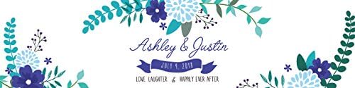 100 Floral Love Laughter and Happily Ever After Wedding Anniversary Water Bottle Labels Engagement Party Birthday - Image 2